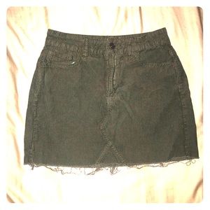 Olive Green Corduroy Skirt